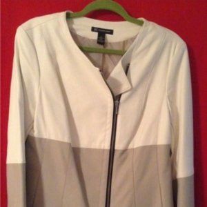 INC Color Block White/Taupe Jacket